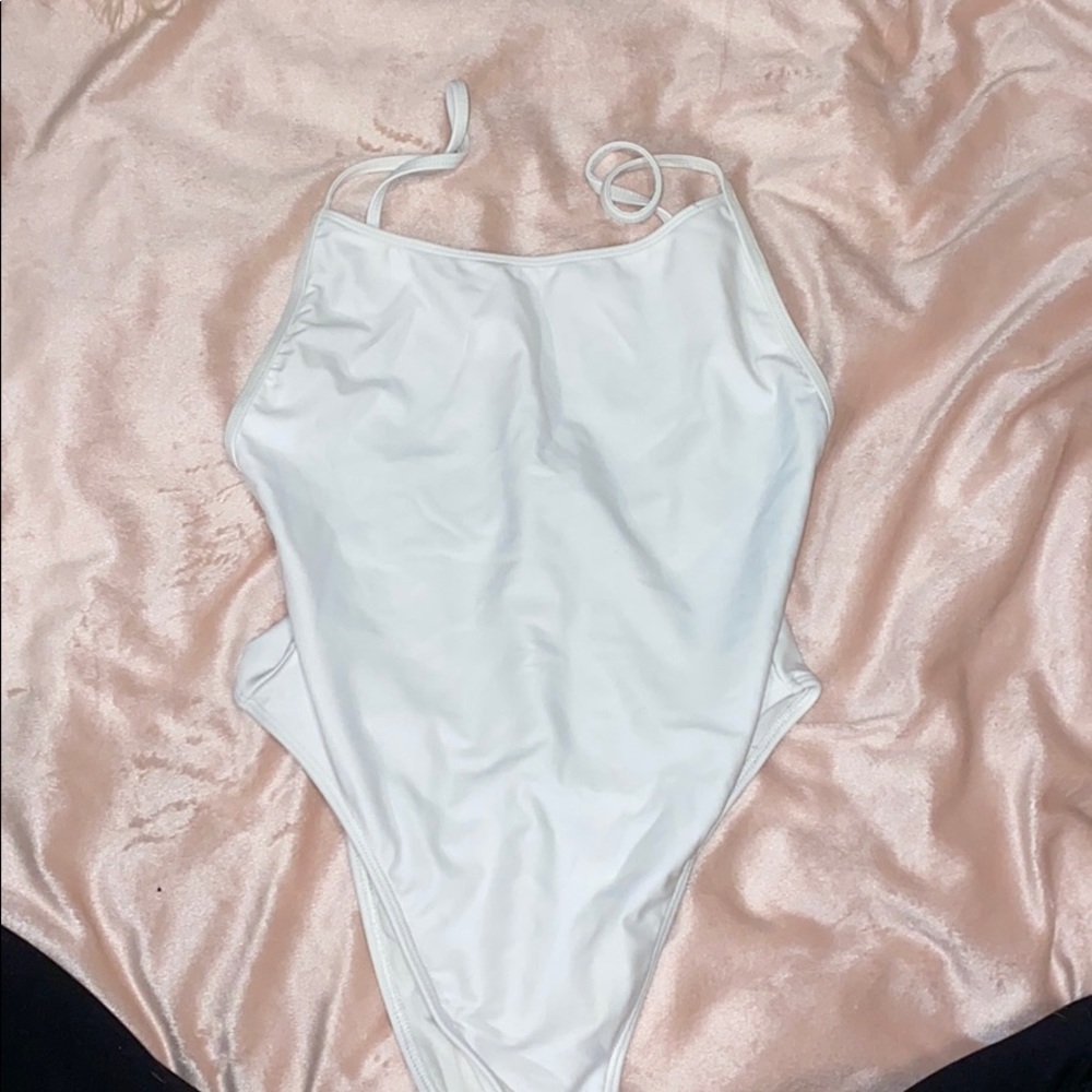 White one piece bikini